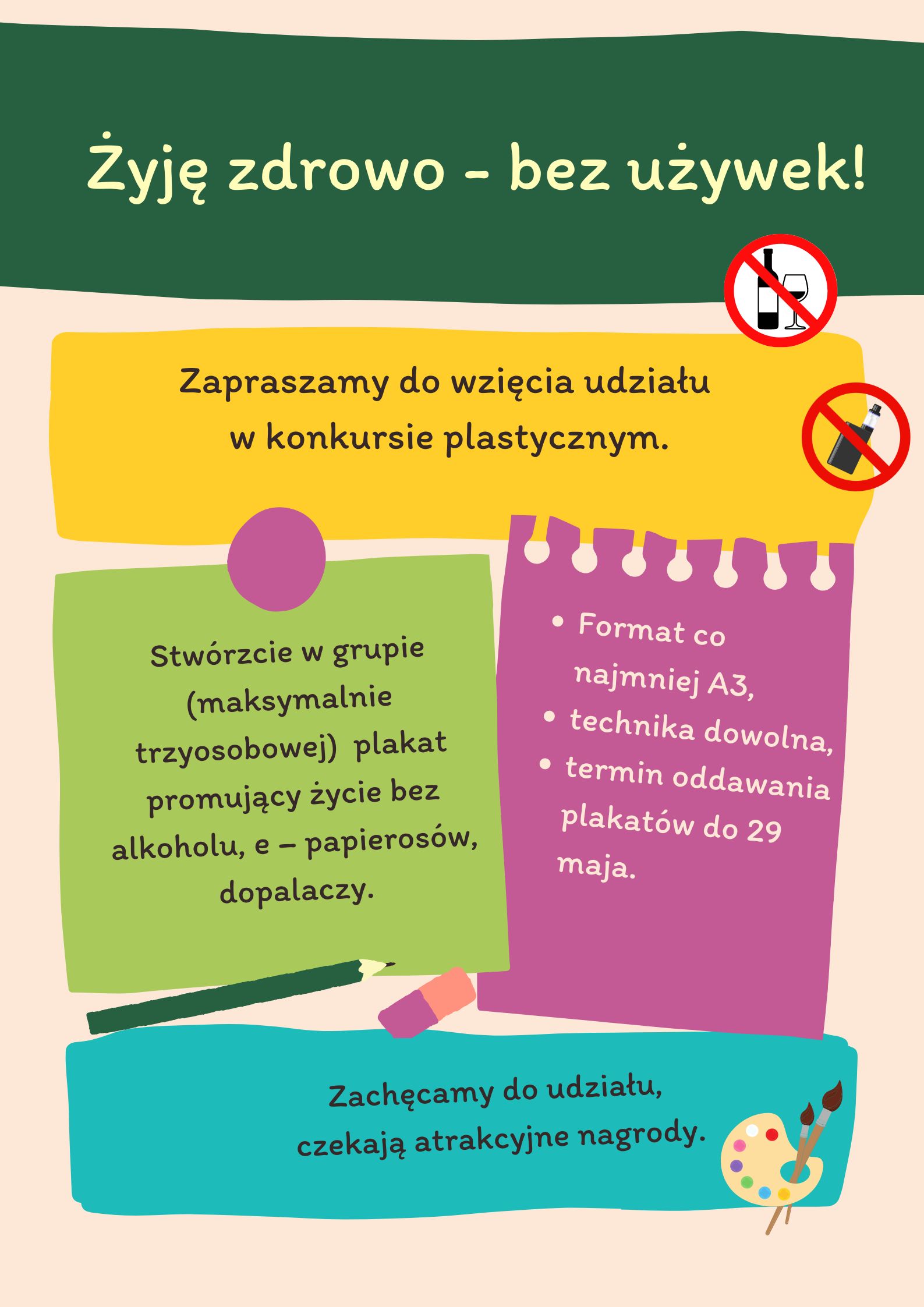 plakat informujący o konkursie plastycznym